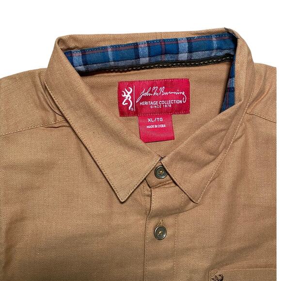 Browning Rye Shirt - NWT - Brown button up Mens - XL - Picture 5 of 15